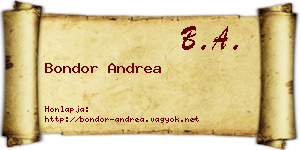 Bondor Andrea névjegykártya